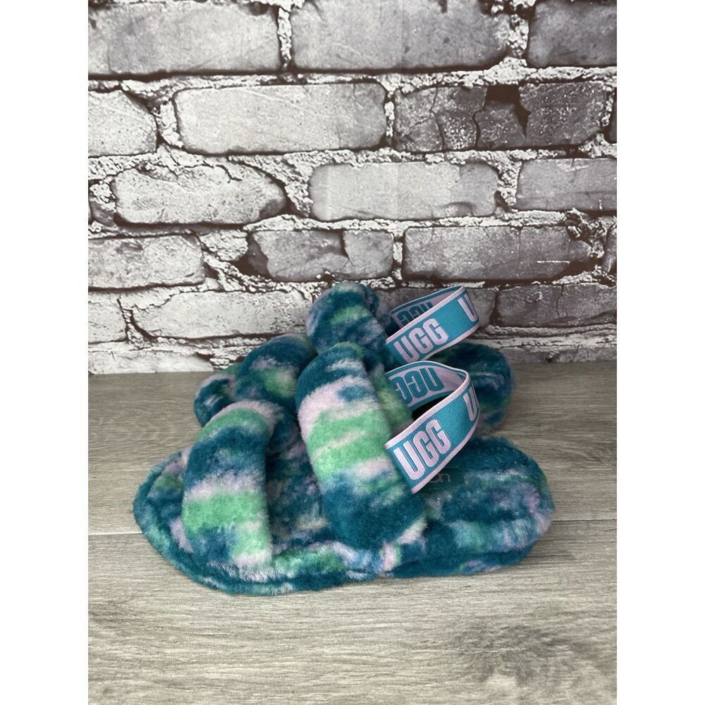UGG Oh Yeah Marble Aqua Blue Sling Sheepskin Slippers Women’s 5M US/36EU 1122555